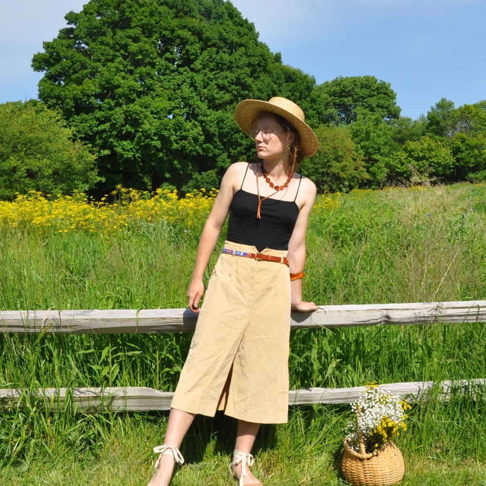 Corduroy Midi Skirt
